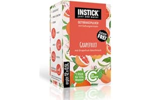 INSTICK JUST ADD WATER Instick Napój instant, bez cukru, o smaku grejpfruta, 12 saszetek, na 12 x 0,5 l, proszek do przygotowania napoju, wegański, niskokaloryczny, z witaminą C, aromatyzowany