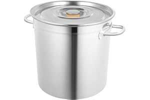 AANGEEBONE Casserole à soupe en acier inoxydable de 35 l - Casserole à induction - Casserole en acier inoxydable et facile d'entretien avec poignées en fil de fer - Casserole en acier inoxydable avec couvercle