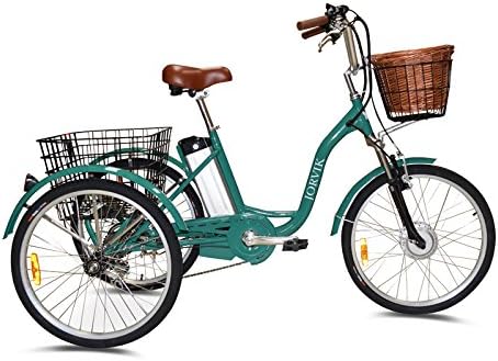 JORVIK 20 VINTAGE DUTCH STYLE ALUMINIUM LIGHTWEIGHT ELECTRIC TRICYCLE PETITE ADULTS TRIKE 250W/36V (GREEN)