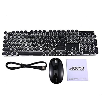 Sunnyday Sunday A3008 2.4G Clavier sans Fil Mécanique Clavier Souris Souris USB Rétro Inspiré Clavier Mécanique