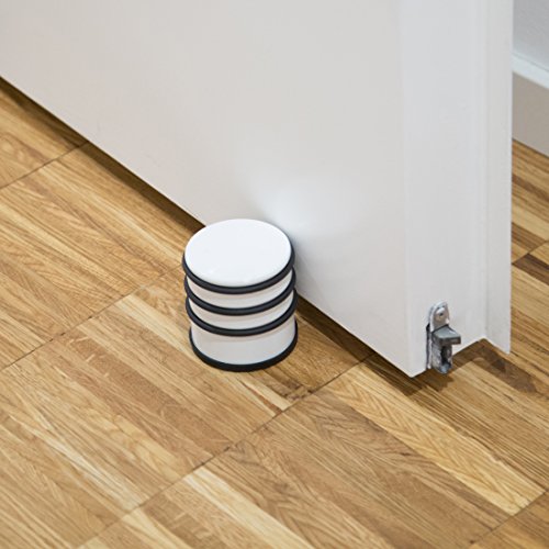 Levivo Türstopper, Türpuffer aus Edelstahl im 4er-Set, Weiß - 4