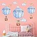 Produktbild WandSticker4U- XL Wandtattoo Babyzimmer GUTE REISE | Wandbild: 140x80 cm | Heißluftballon Waschbär Fuchs Mond Sterne Wolken Flugzeug Wandaufkleber Tapete Poster | Deko für Kinderzimmer Kinder Baby