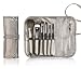 ZaKitane Makeup Brushes,Wooden Handle Professional Goat Hair Pony Hair Makeup Brush Set,Portable Cosmetic Brush,Make Up Brush Kit,6 pcs (Black)