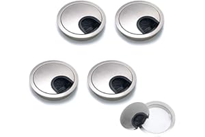 HO2NLE 4pcs Tapa Pasacables Mesa Escritorio 60mm Pasacables de Metal Tapa Cables Mesa Oficina Embellecedor Redondos de Mesa para Cubierta de Agujero Gestión de Cables Muebles Plateado
