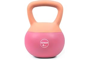 KAYMAN Soft Kettlebell for Home Gym – PVC Coated Weight – Floor Safe Flat Base – Ergonomic Non-Slip Handle – Strength Training, CrossFit, HIIT, Core Workout – Durable Fitness Equipment