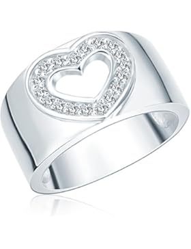 Rafaela Donata Damen-Ring Classic Collection 925 Sterling Silber Zirkonia Herz 60400038