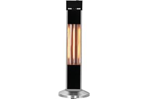 HOME>IT HOME It® Millarco 58640 Chauffage Exterieur Terrasse sur Pied | Chauffage Terrasse Infrarouge Technologie Carbone | 2000W | Électrique pour Balcon & Jardin | IP34, Argent/Noir