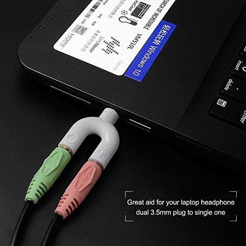 Cuffia Kit adattatore, AFUNTA U Forma 3,5 millimetri sdoppiatore per cuffie audio e MIC + 3,5 millimetri 4 Posizione di doppio 3 Posizionare 3,5 millimetri M / F, compatibile con iPhone iPad di Samsung LG Smartphone Laptop PS4 auricolare