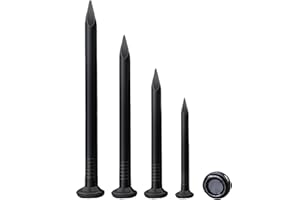 BACSHBY 100 Pièces Clous Pointe en Acier pour Béton 20mm, Clous pour Travail du Bois et Maçonnerie, en Acier au Carbone Noir pour Usage Intérieur et Extérieur
