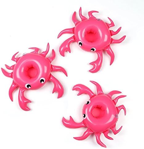 LevinArt 3 Pack Inflatable Float Drink Holder Float,Crab Inflatable Pool Cup Holders Coasters for Pool Party Water Fun Beach Toys