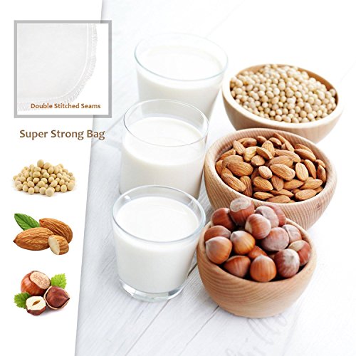 CANWN Nussmilchbeutel Wiederverwendbar Passiertuch Vielseitige Feinen Nylon Filterbeutel Set für Vegane Milchalternativen wie Nussmilch, Mandelmilch, Frucht- und Gemüsesäfte und Smoothies(30x30cm | 12″x12″) - 4
