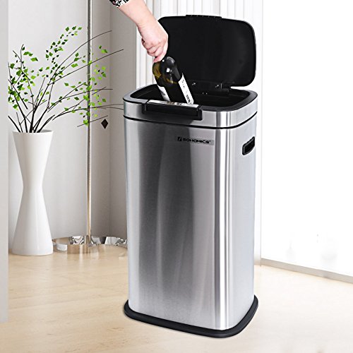 Songmics Abfalleimer Mülleimer für Küche 38 L Edelstahl mit Tippdeckel LTB02L - 7
