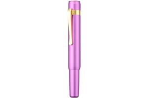 HONG DIAN Hongdian M2 Black Forest Mini-Füllfederhalter, mittelweiche, goldene Feder und schlanke Form, Aluminium, kurze Tasche, Reisestift, Lila