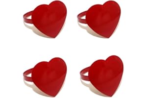 NT-LING Heart Napkin Rings Red Love Heart Napkin Rings Valentine's Day Wedding, Birthday Party, Thanksgiving Day, Christmas Day,Dining Table Decoration