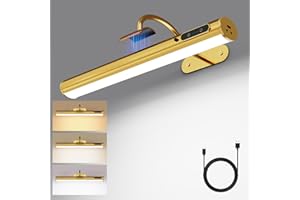 Yinglap Aplique pared sin cable, luz cuadros sin cable, 4000mAh recargable lampara a pilas sin electricidad con mando a distancia, luces LED bateria sin cables para espejo de baño, cuadro, interior