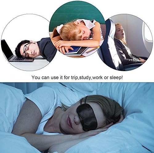 Honearn Blindfold Eye Mask Sleep Mask Eye Shades Eye Blinders for Sleeping Eye Mask Shade Cover Blindfold Travel Sleep Cover with Nose Pad Cover Shade Best for Sleeping, Travelling, Nap (Black)