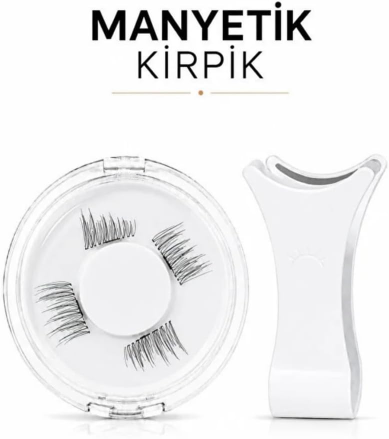 Mıknatıslı Yarım Kirpik Seti Klips Aparatlı Tek Nokta Mıknatıs | Yapıştırıcısız Uygulama, Dış Köşe Tasarımı, Lifting Etkisi, Tekrar Kullanılabilir, Saklama Kutulu