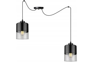 LIGHT HOME LH Light-Home Spider Roma Lampara de Techo Colgante - Lámpara de Araña - Lampara de Techo Modernas para Salón Dormitorio y Cocina - Metal y Cristal - 2 Luce - E27