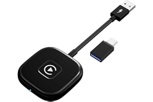 AMLLXEN Carplay bezprzewodowy adapter do iPhone'a, 2023, bezprzewodowy adapter CarPlay, konwersja przewodowa CarPlay na bezprzewodowy CarPlay do samochodów od 2015 i iPhone 6+, 5 GHz WiFi Auto-Connect