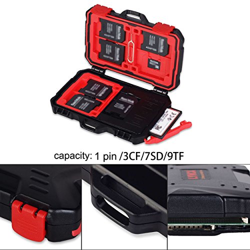 Custodia Multifunzionale per schede di memoria, Freesoo 2 in 1 Lettore Schede di Memoria Impermeabile 2 Usi Card Holder USB 3.0 Magica Scatola Universale per Schede CF / SD / TF