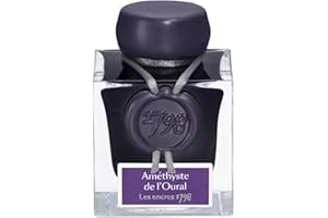 JACQUES HERBIN Clairefontaine Herbin 15579JT - Un flacon d'encre pailletée argent 1798 pour stylo-plume, roller, plume de verre et porte-plume 50 ml, Améthyste de l'Oural