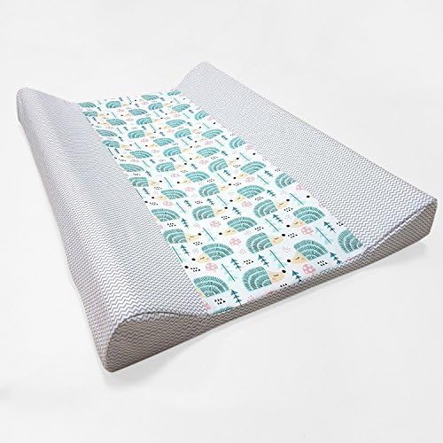 baby-joy Changing Mat Zig Zag Line 100% Cotton Changing Table Pad - 04 Hedgehog