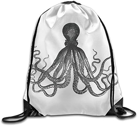 Jkimiiscute Cool Kraken Octopus Gym Drawstring Backpack Unisex Portable Sack Bags
