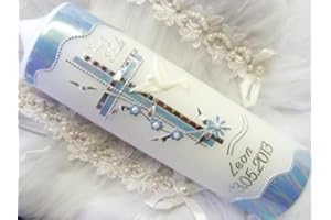 Cierge de baptême fille 250/70 mm VT DE 11 avec accessoires pour personnalisables