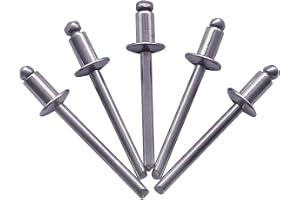 SKIR'CO (Förpackning med 50 st) gardinnitar i rostfritt stål 4,8 x 8 mm, kupolhuvud, popnitar, DIN 7337, A2 nit (50, 4,8 x 8