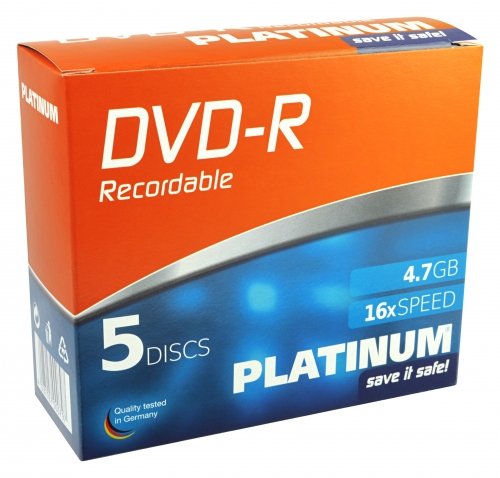 Platinum DVD-R 4,7 GB DVD-Rohlinge (16x Speed) 10er Slim Case