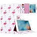 Produktbild Yokata Neu iPad 2017 / iPad 8 Hülle Case Schutzhülle Tasche mit Standfunktion und Auto Sleep / Wake Up Funktion Slim Ultra Dünn Hochwertiges PU Leder Etui Ledertasche für New iPad 2017 / iPad 8 Modell (9.7 Zoll) Tablet Etui - Roter Flamingo