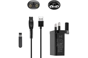 AZLANWAY 5V Charger Fit for Philips QP2724 QP2824 QP2834 S3145 X3001 X3053 S7887 S5887 S5884 MG5910 MG7910 MG7950 MG9510 MG9520 Electric Shaver Power Adapter Cord Compatible with One Blade 3000X 3000 5000