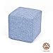 Arketicom Pouffe Ottoman Footstool Cube Blue Jeans Polyurethane High Density Height cm 45 Side cm 45 Hand Made in Italy (Hand-carved with non-slip wood feet - puff puf pouf))