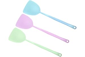 Jorzer plast flugsmälla manuell flugkontroll swat stark kraftig flygwatter med långt handtag 43 x 10 cm flugsmälla 3-pack