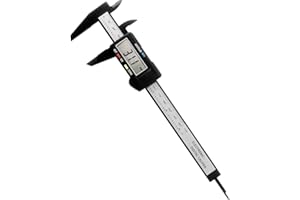 uxen Electronic Digital Vernier Caliper, 0-150mm/0-6" Carbon Fiber Micrometer with LCD, Inch MM Fraction Conversion, Auto-off Measuring Tools for External, Internal, Depth, Pitch Measurements 1