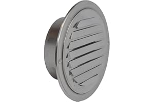 SYSTERM Lamellengitter Edelstahl poliert Wetterschutzgitter Lüftungsgitter DN - (125mm)