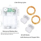 2 Stück 60er Micro LED Lichterkette Draht Batterie-betrieben Kupferdraht Lichterketten mit Timer Warmweiß Wasserdicht für Innen und Außen Weihnachtsbeleuchtung Deko Von Decornova - 2
