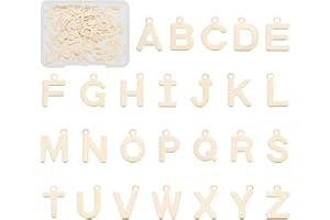 UNICRAFTALE Alrededor de 52 Uds Encantos de Letras Doradas AZ Encantos de Alfabeto de Acero Inoxidable Colgantes Hipoalergénicos Encantos para Hacer Bricolaje