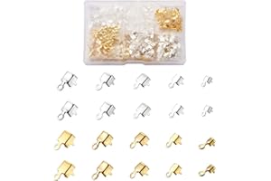 Craftdady 1 caja de 500 piezas de latón Copa cadena extremos diamantes de imitación cadena conectores plata oro 5 tamaños hallazgos para joyería pendientes encantos fabricación