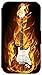 Produktbild Flip Cover für Apple iPhone 5 5s Design 443 Gitarre im Feuer Schwarz Gelb Hülle aus Kunst-Leder Handytasche Etui Schutzhülle Case Wallet Buchflip (443)