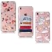Produktbild iPhone 7 Hülle Silikon, LuckyW 3X TPU Blume Katze Einhorn Hülle für Apple iPhone 7 7S (4.7 zoll) Soft Silikon Glitter Tasche Transparent Clear Klar Durchsichtig Ultra Slim Thin Dünne Schutzhülle Weiche Flexibel Kratzfeste Scratch-Resistant Stoßfest Shockproof Etui Bumper Case