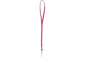 WWW.KARTEO.DE Lanyard rouge tour de cou pour clés avec mousqueton pour porte-cartes d’identité Badge nominatif ou clé