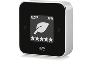 Eve Pièce : capteur de qualité de l'air pour surveiller la qualité de l'air (COV), la température et l'humidité, technologie Apple HomeKit, Bluetooth, filetage