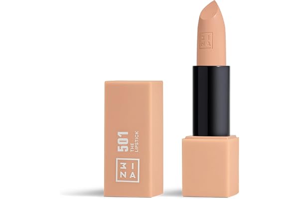 3INA MAKEUP - The Lipstick 501 - Beige - Rouge à Lèvres Beige avec Vitamin E et Beurre de Karité - Rouge à Lèvres Couleur Ultra-Pigmentée avec Parfum Vanille - Vegan - Cruelty Free