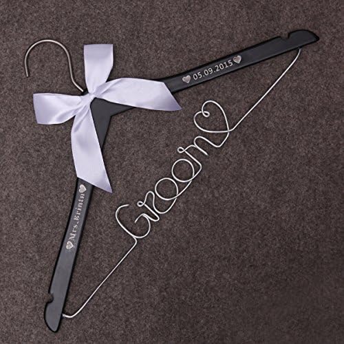 Groom Wire Wedding Dress Mrs. Wire Wooden Hanger Bride Hanger Personalized for Wedding Dress heart shape wire hanger groom hanger