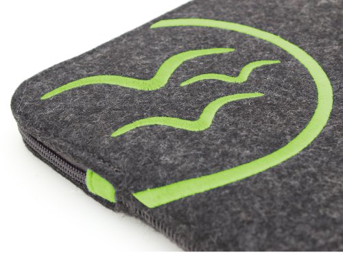 Waterkant Deichkönig Zip Wollfilz Tasche für iPad Pro in Grau/Grün - 4