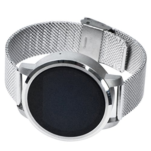 Preisvergleich Produktbild Silber-wasserdichte Bluetooth intelligente Uhr, Bluetooth intelligente Uhr Siri Sprachsteuerung / Fernaufnahmen / Schlafmonitor Bluetooth intelligente Uhr