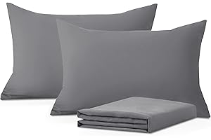Moonlight Bedding Pillow Cases 2 Pack – Grey Pillowcases Envelope Closure Super Soft Brushed Microfiber Standard House Wife Pillow Covers, (50 X 75 CM)