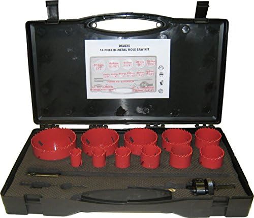 14 pc MTL Brand DELUXE Bi-metal HOLESAW kit hole cutter set: 19mm/22mm/25mm/32mm/35mm/38mm/44mm/51mm/57mm/64mm &amp; 76mm FREE NEXT WORKING DAY DELIVERY