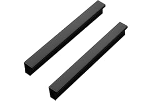 Qrity Poignées de Tiroir en Aluminium L 90°, Noir, 160mm, 2 Pièces, Modernes, Pour Portes et Tiroirs, Facile à Installer avec Vis Incluses (M4x22mm)